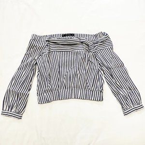 Zara Off-Shoulder Striped Blouse